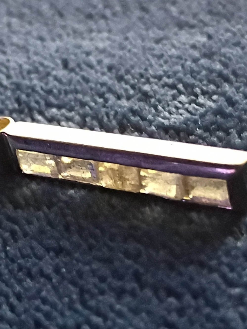 Sterling Silver Bar Pendant with Clear Quartz Stones